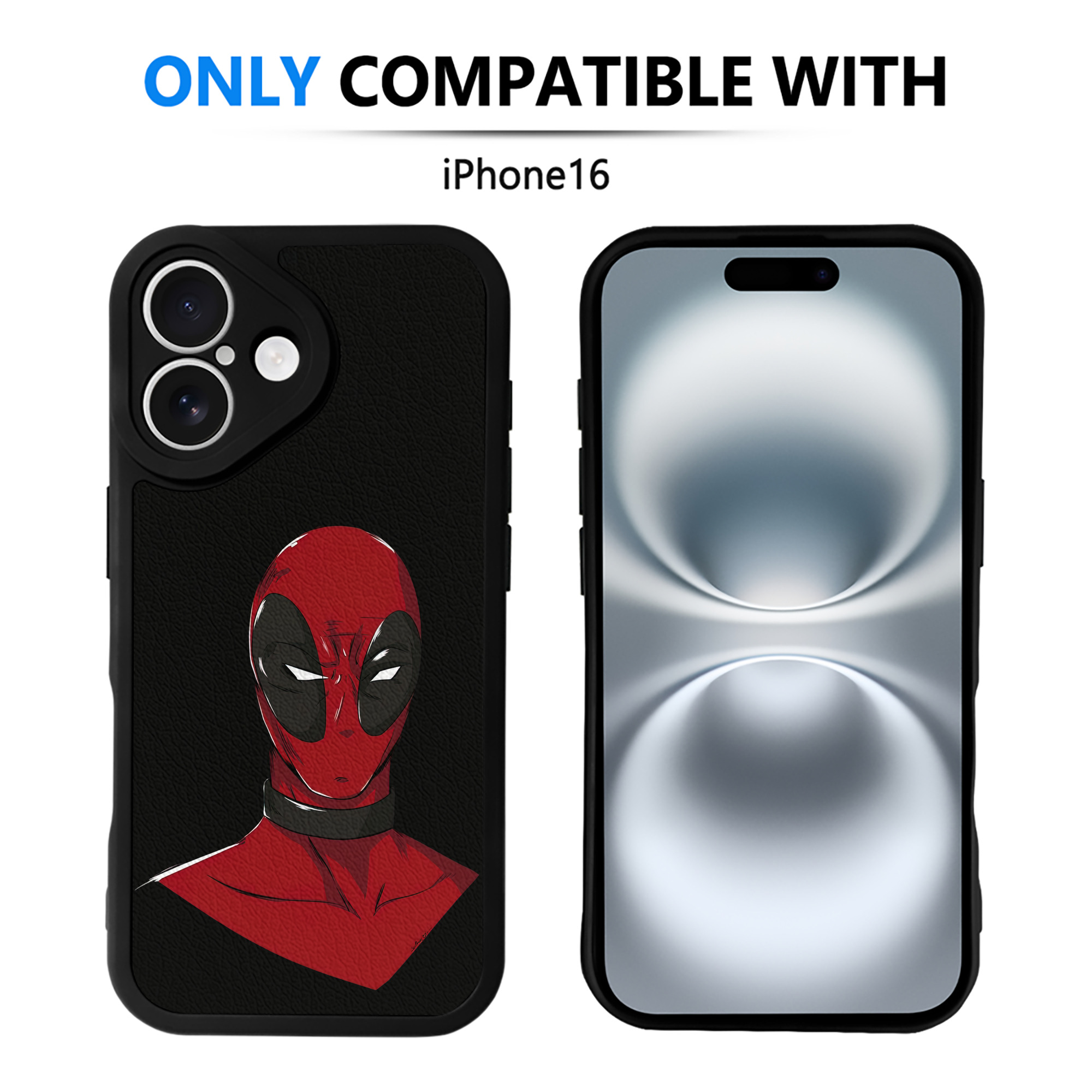 （画像用） Deadpool デッドプール 【iPhone 16シリーズ対応】シリコンスマホケース（レザー調） 材質：シリコン
